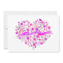 花ハート花束フラワーブライダルシャワー招待状