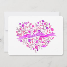 花ハート花束フラワーブライダルシャワー招待状 招待状