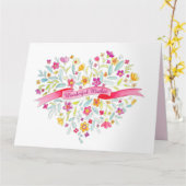 花ハート花束芸術マザーは良いカードを得る カード (黄色い花)