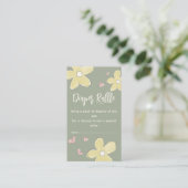 花ハート赤ちゃんシャワー女の子おむつラッフル エンクロージャーカード (スタンド正面)