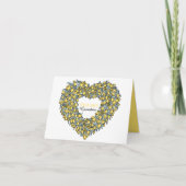 花ハート黄色いチューリップのアート祖母の母の日 カード (正面)