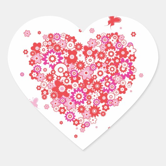 花ハート1シール ハートシール (正面)