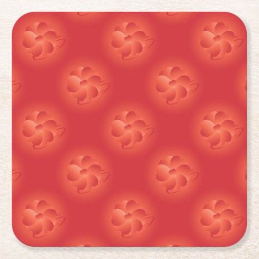 花ハート スクエアペーパーコースター (正面)