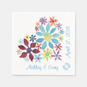 花ハート スタンダードカクテルナプキン (正面)