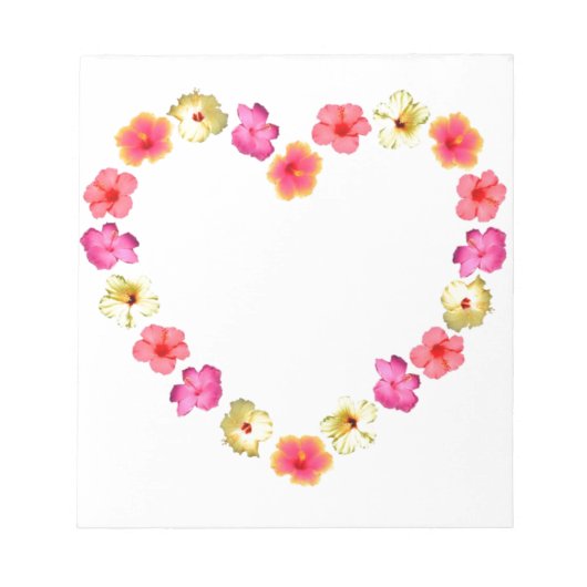 花ハート ノートパッド (正面)