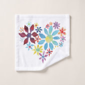 花ハート バスタオルセット (ウォッシュタオル)