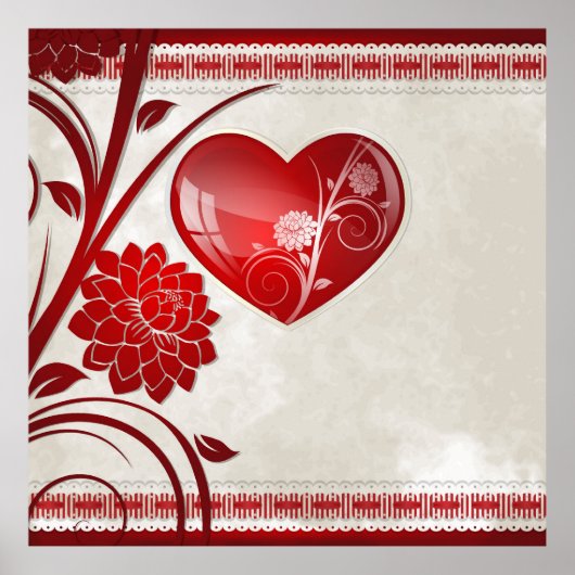 花ハート ポスター (正面)