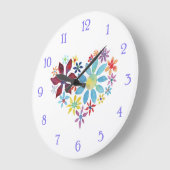 花ハート ラージ壁時計 (傾斜)