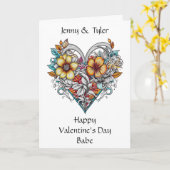 花ハート ロマンチック オーダーメイド カード (黄色い花)