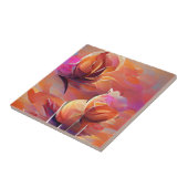 花バラ桃とピンクのデジタルアート タイル (側面)