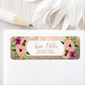 花バラ金ゴールドグリッターラベル ラベル (インサイチュ)