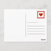 花バレンタインの葉書を持つ少年 ポストカード (裏面)