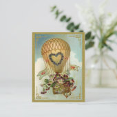 花バレンタインデーカード,ギフト付き熱気球 シーズンポストカード (スタンド正面)