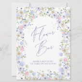 花バーフローラピンクブライダルシャワーテーブル記号 招待状 (正面)