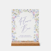 花バーフローラピンクブライダルシャワーテーブル アクリルサイン (正面)