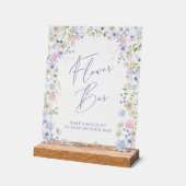 花バーフローラピンクブライダルシャワーテーブル アクリルサイン (傾斜)