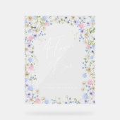 花バーフローラピンクブライダルシャワーテーブル アクリルサイン (正面)