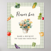 花バーブライダルシャワーテーブル市場のサインオフ ポスター (正面)