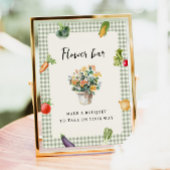 花バーブライダルシャワーテーブル市場のサインオフ ポスター