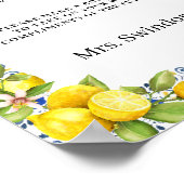 花バーブライダルシャワー標識 ポスター (角)