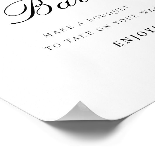 花バーブーツと泡状ブライダルシャワー標識 ポスター (角)