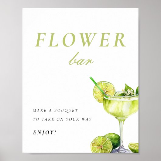 花バーメキシカンフィエスタブライダルシャワー標識 ポスター (正面)