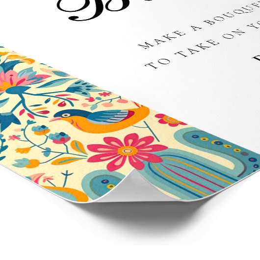 花バーメキシコフローラブライダルシャワー標識 ポスター (角)