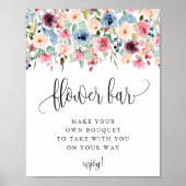 花バー水彩花開花 ポスター (正面)