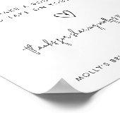 花バー白黒ミニマリストスクリプト(ハート付き) ポスター (角)