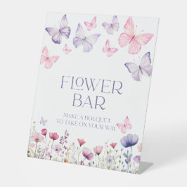 花バー赤ちゃんシャワーサインバタフライフローラ 台座サイン