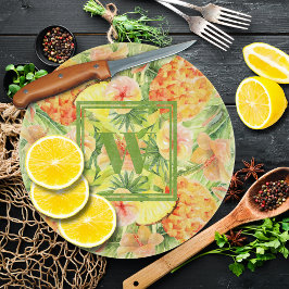 花パイナップルのモノグラム カッティングボード