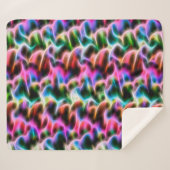 花パステル抽象芸術クッション シェルパブランケット (正面(横))