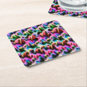 花パステル抽象芸術 スクエアペーパーコースター (アングル)