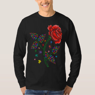 花パズル自閉症意識が驚くべき抱擁 Tシャツ
