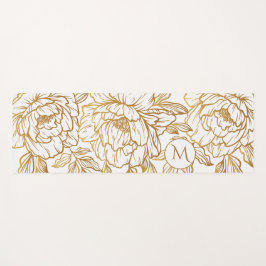 花パタエレガントーンカスタムモノグラムヨガマット ヨガマット