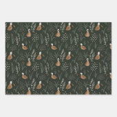 花パタエレガントーンシック暗い ラッピングペーパーシート (正面2)