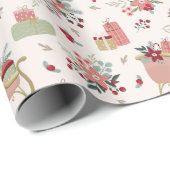 花パタモダンーンサンタズライクリスマス ラッピングペーパー (ロールコーナー)