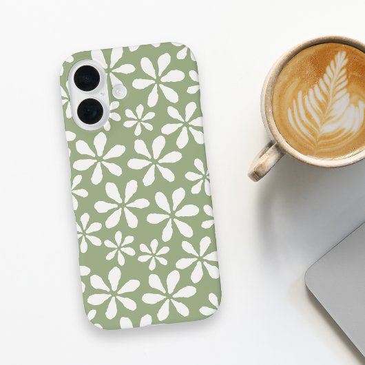 花パタモダンーンシックセージ緑ガーリーフローラ Case-Mate iPhoneケース