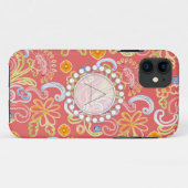 花パタモダンーンフローラ葉スワールモノグラム Case-Mate iPhoneケース (裏面(横))