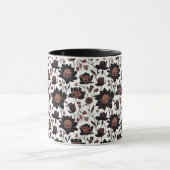 花パターカラフルンデザイン23 – コーヒーマグ マグカップ (中央)