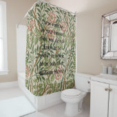 花パターンのウィリアム・モリスの引用語句 シャワーカーテン (インサイチュ)