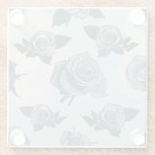 花パターンはとの上がりました ガラスコースター (裏面)