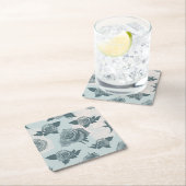 花パターンはとの上がりました スクエアペーパーコースター (インサイチュ)