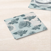 花パターンはとの上がりました スクエアペーパーコースター (アングル)