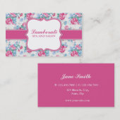花パターンエレガントなファッション・デザイナーのスタイリスト 名刺 (正面/裏面)