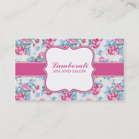 花パターンエレガントなファッション・デザイナーのスタイリスト 名刺 (正面)