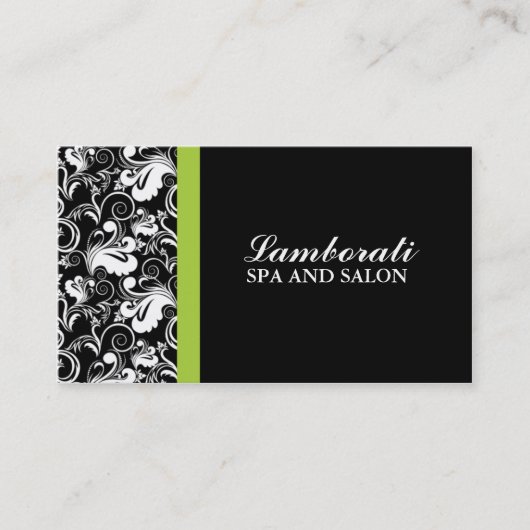 花パターンエレガントな美容院のスタイリストのサロン 名刺 (正面)