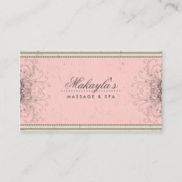 花パターンダマスク織のエレガントでモダンで上品なレトロ 名刺