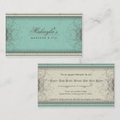 花パターンダマスク織のエレガントなアポイントメントカード 予約カード (正面/裏面)