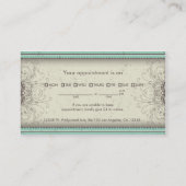 花パターンダマスク織のエレガントなアポイントメントカード 予約カード (裏面)